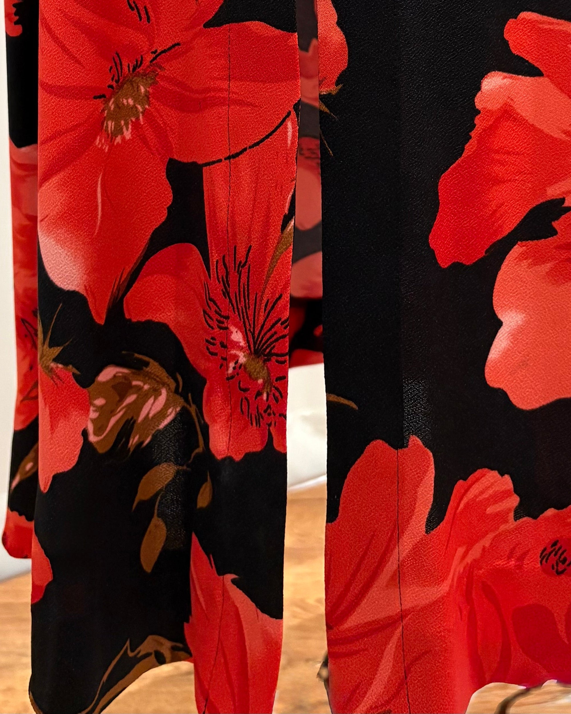 Floral  Drop-Shoulder Midi Dress