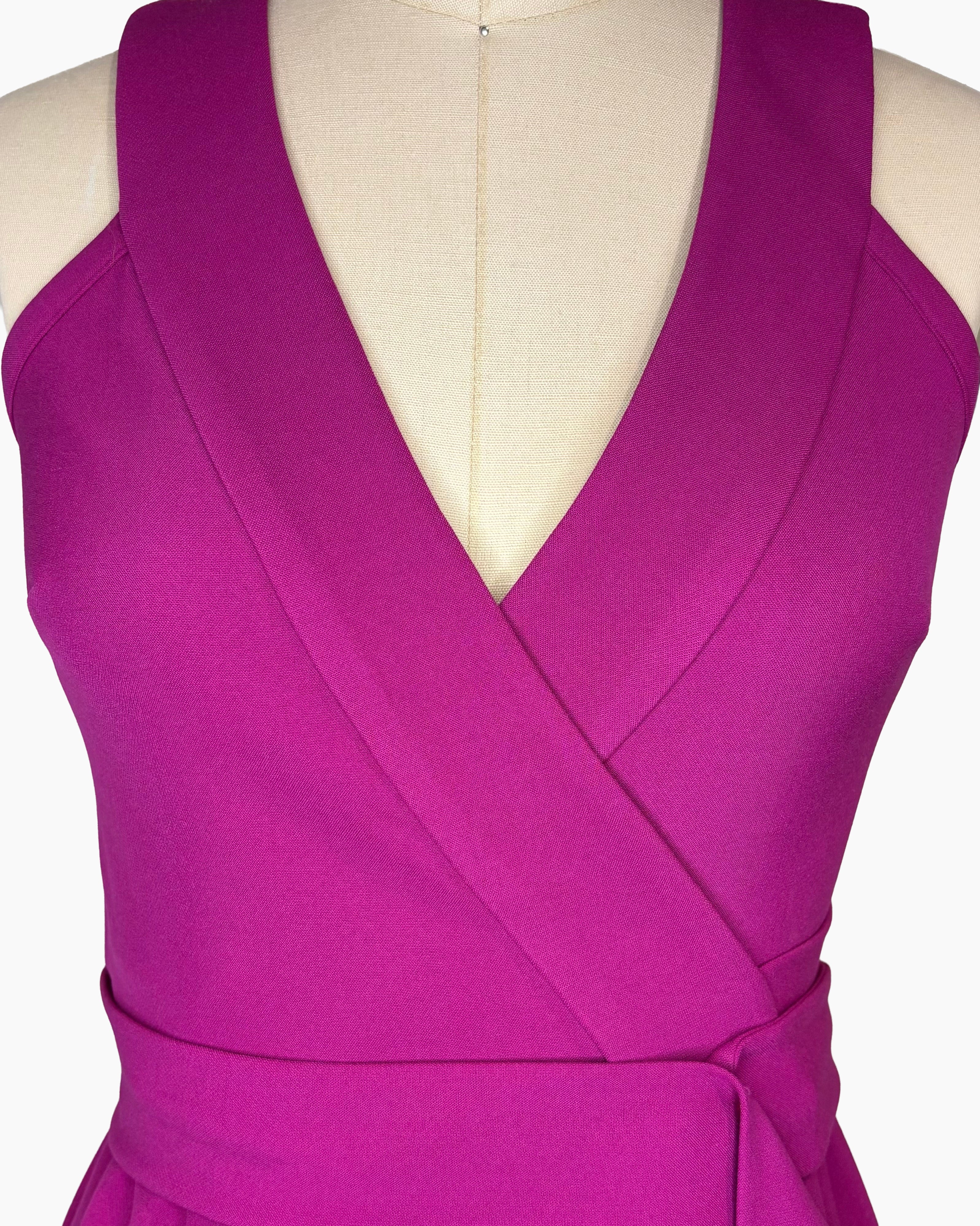 Fuchsia Wrap Top & Pencil Skirt