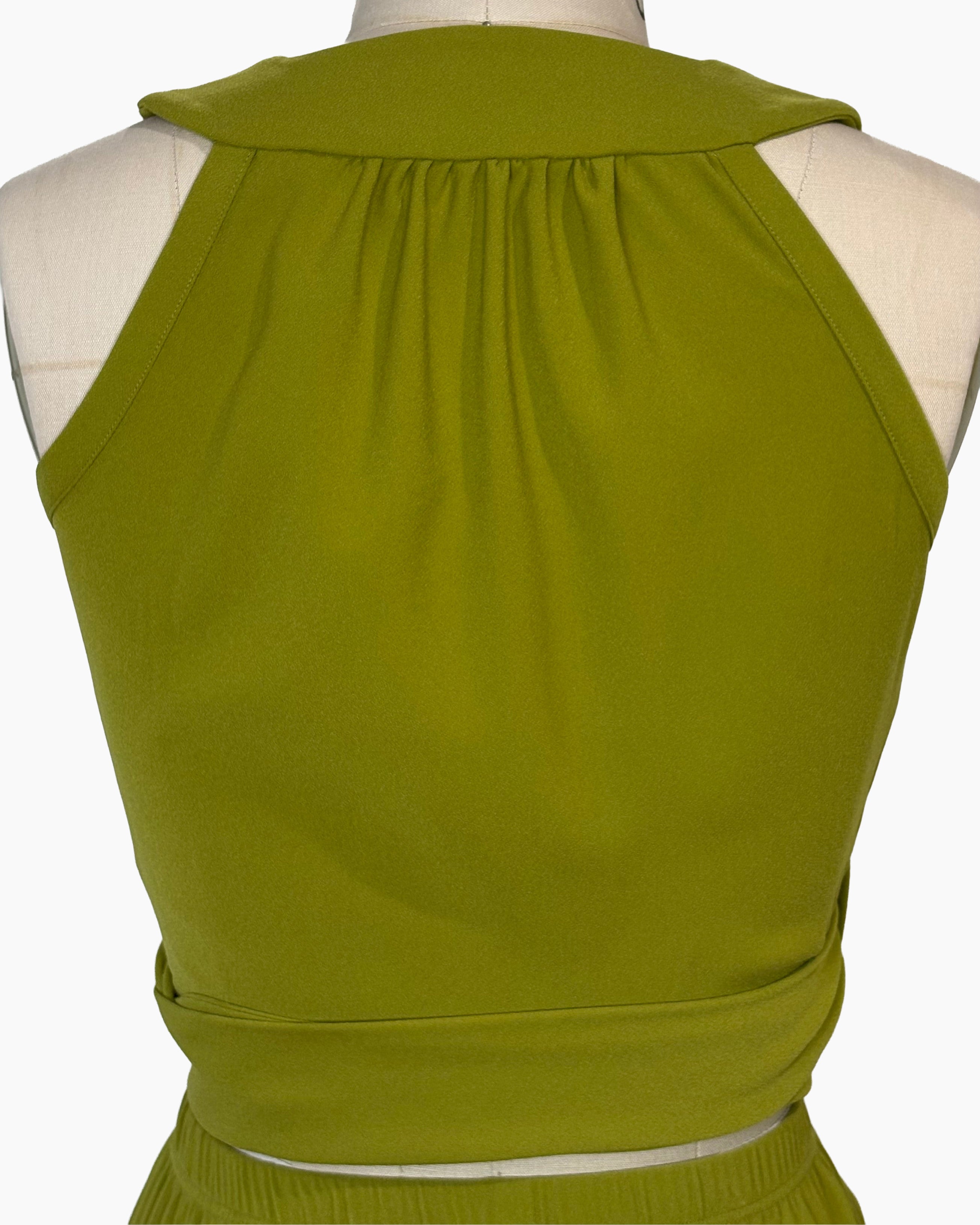 Green Wrap Top with Pencil Skirt