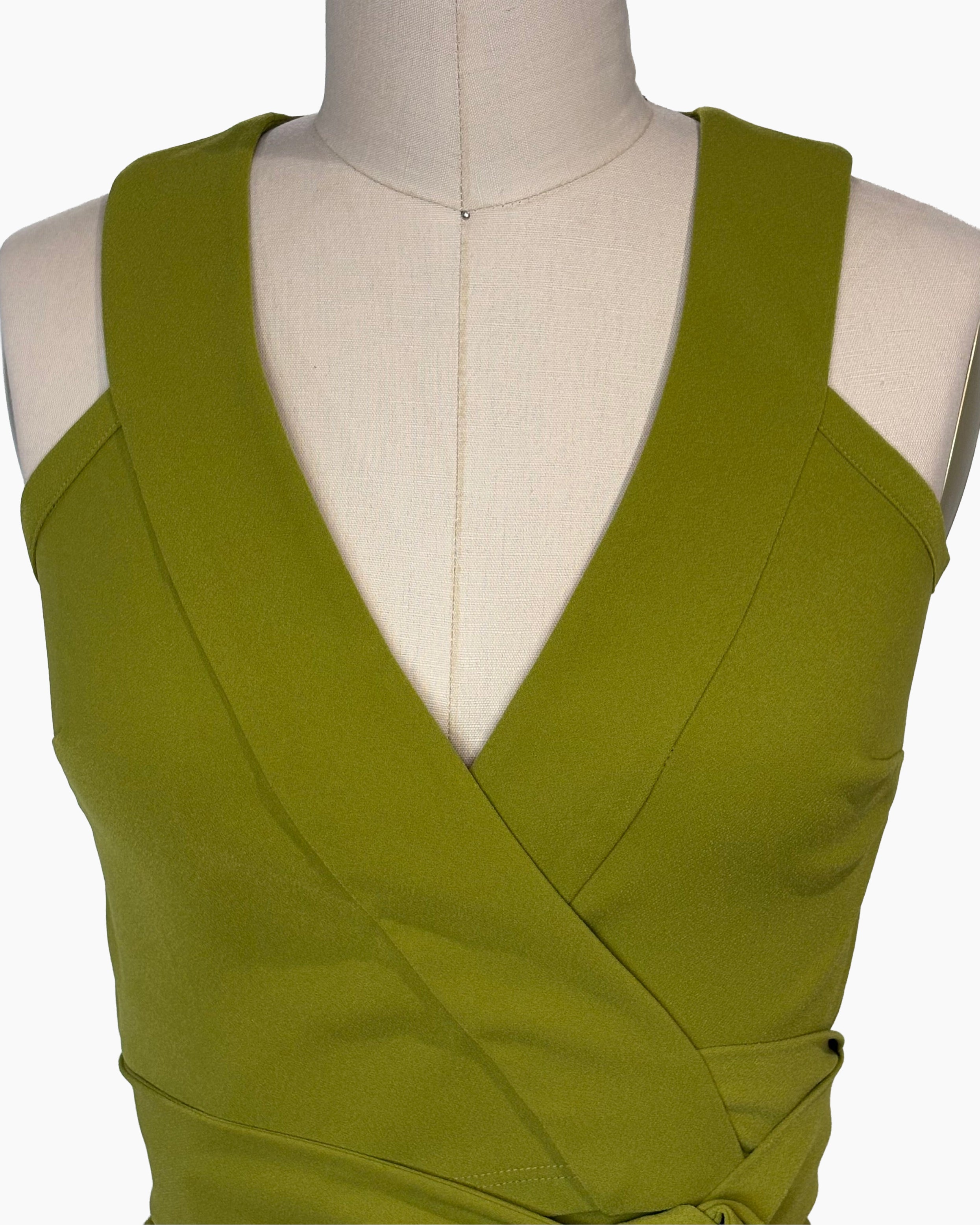 Green Wrap Top with Pencil Skirt