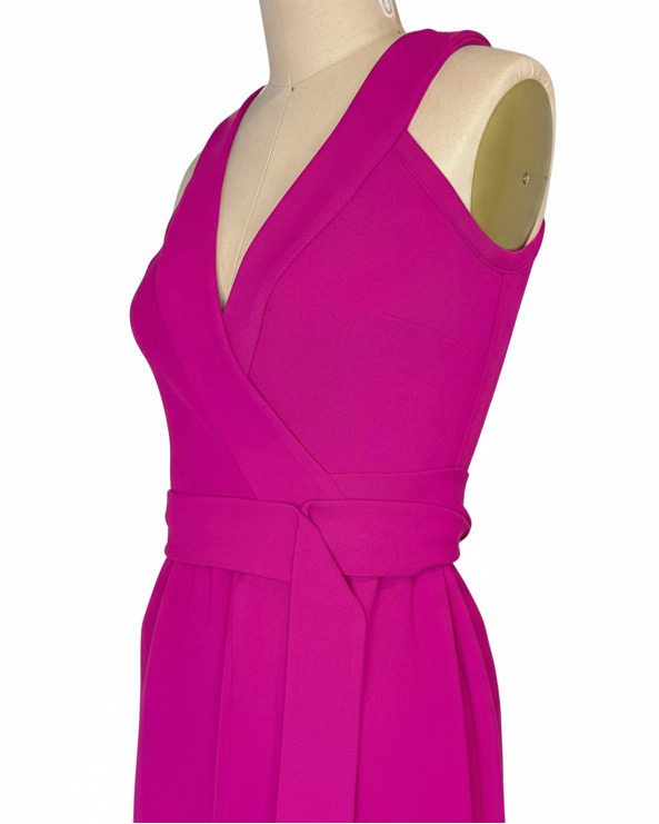 Fuchsia Wrap Top Close-Up – White Background