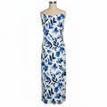 Blue & White Watercolor Floral Maxi Dress