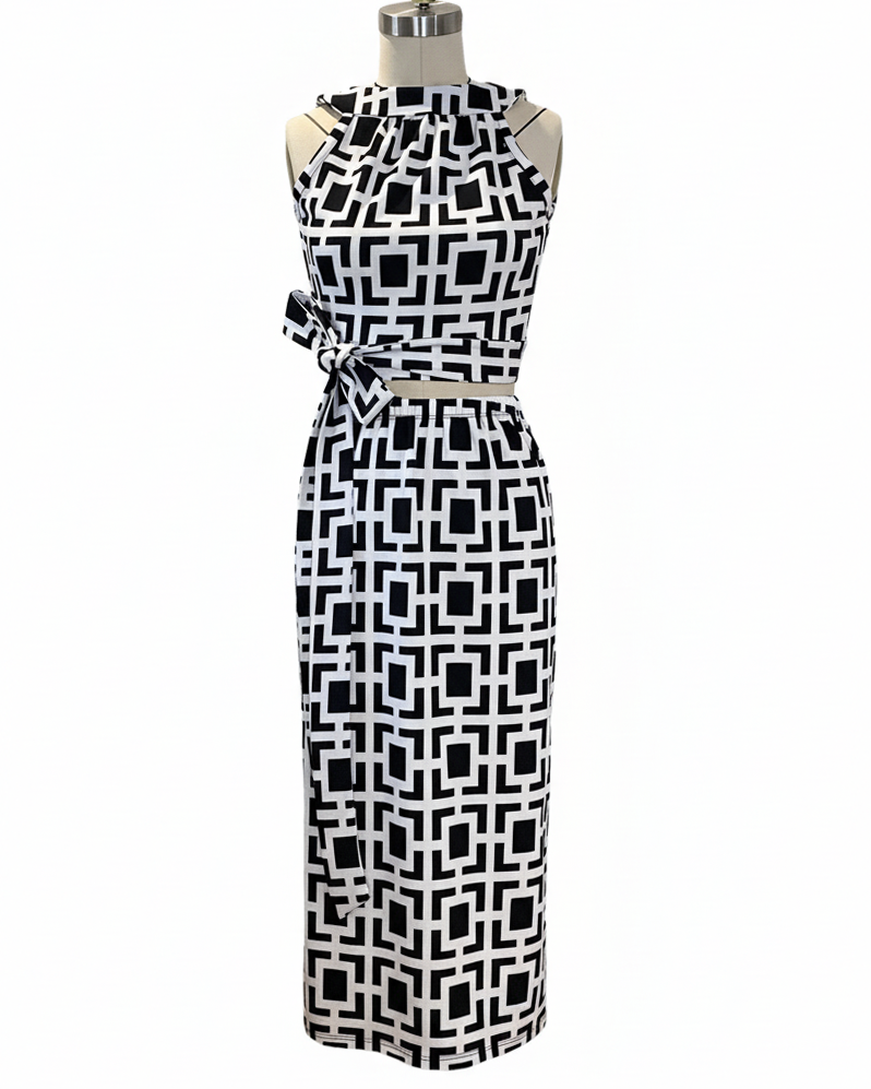 Wrap Top & Stretch Skirt