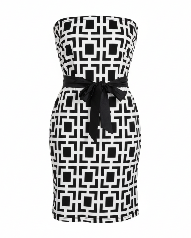 Ghost mannequin dress - strapless front