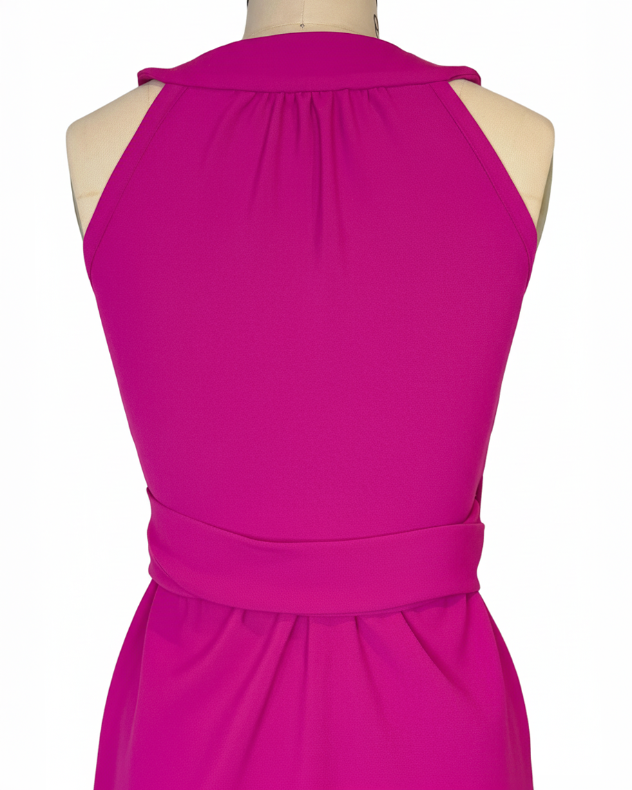 Fuchsia Wrap Top & Pencil Skirt