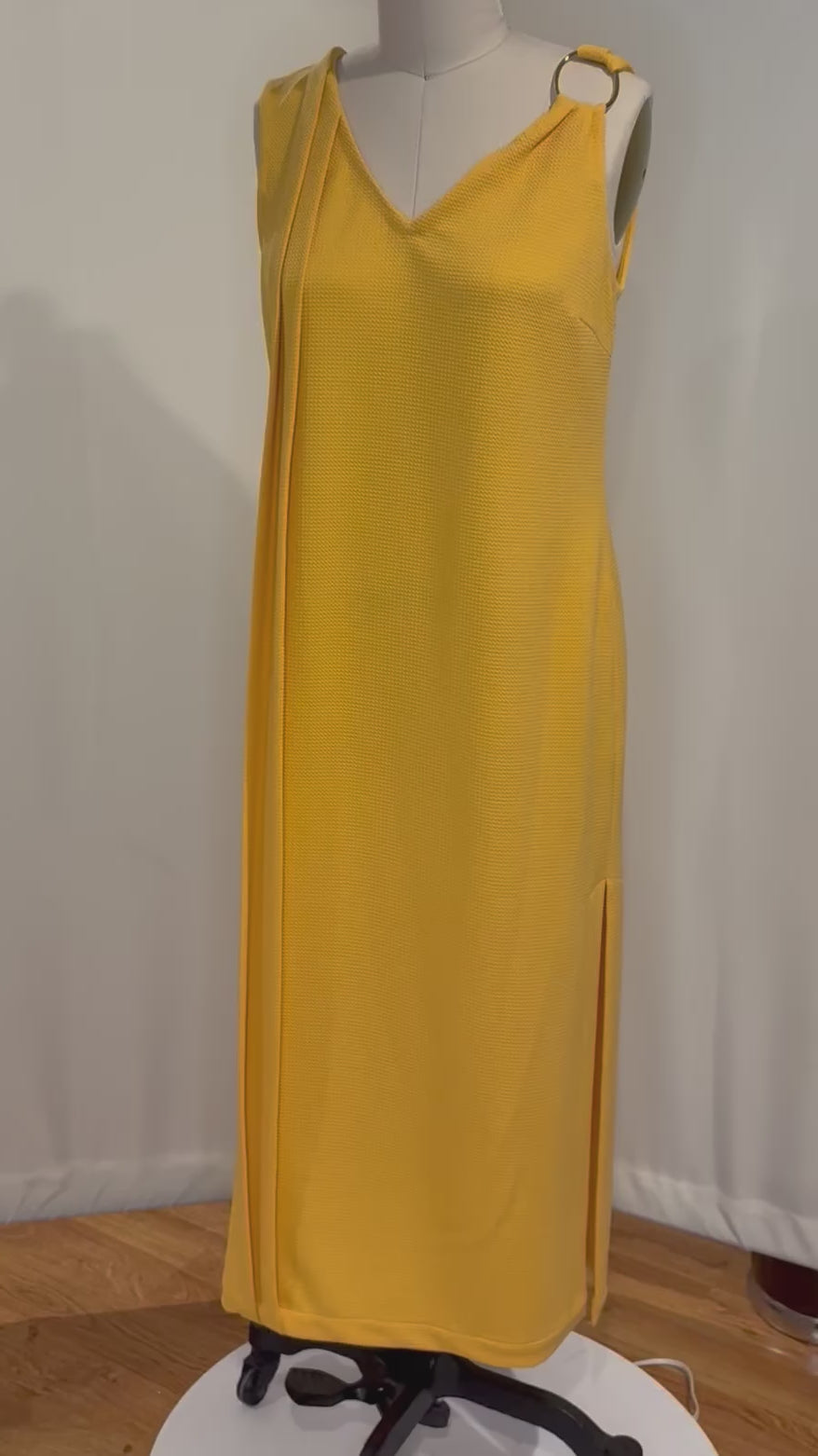 Yellow Ring V-Neck Dress