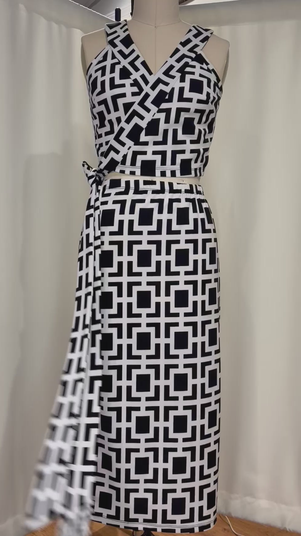 Wrap Top & Stretch Skirt