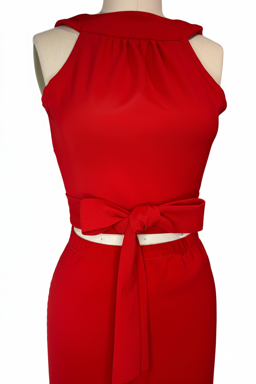 Red Halter Dress White Background