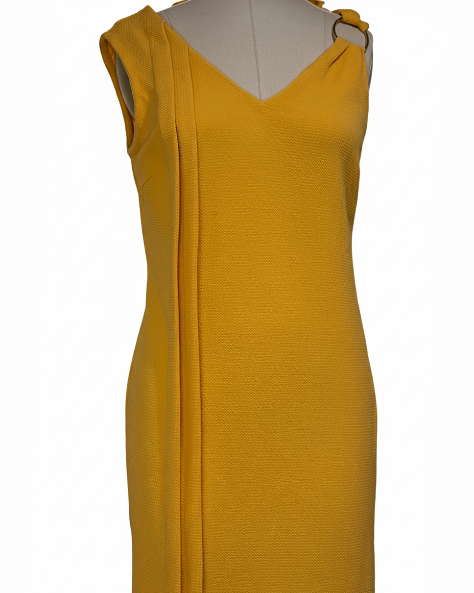 Yellow Ring V-Neck Dress